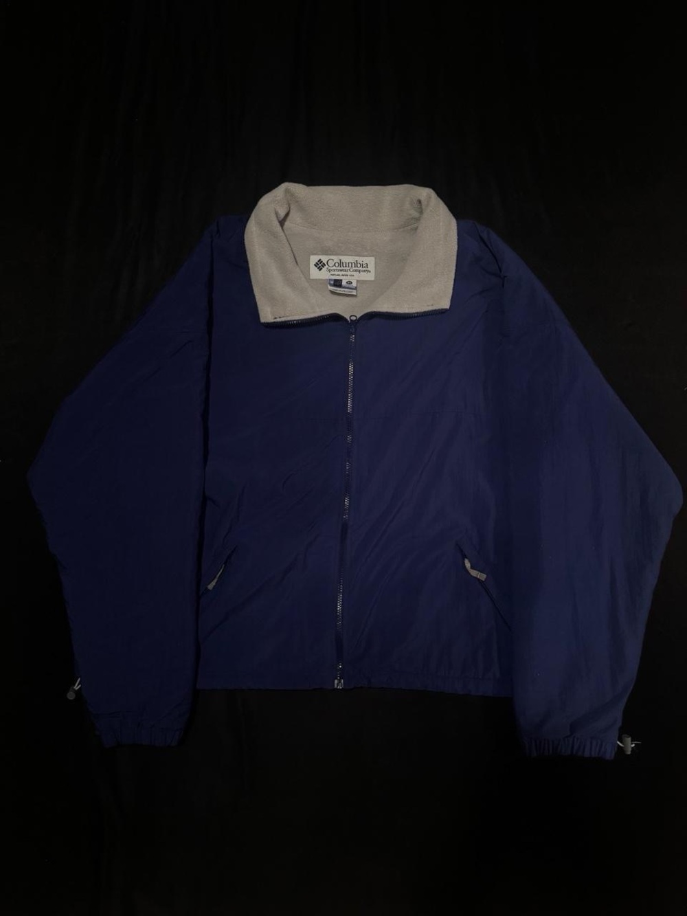 Columbia Navy Lightweight Jacket with Light Gray Collar